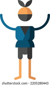 shinobi isolated design element stock illustration. Vector on a white background