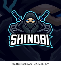 Shinobi-Logo-Maskottabildungs-Premium-Vektorgrafik