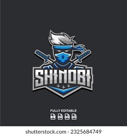 Shinobi-Mascot-Logo-Design-Vektorgrafik