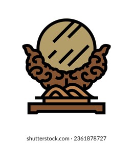 shintai mirror shintoism color icon vector. shintai mirror shintoism sign. isolated symbol illustration