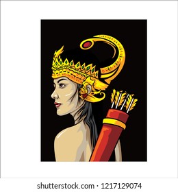 
 Shinta's culture from Javanese Indonesian vector design art