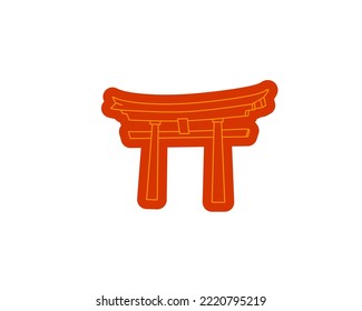 Shinto Gate Temple Japan Culture Vector Art Illustration