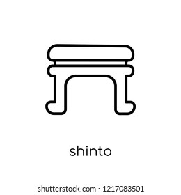 Shinto icon. Trendy modern flat linear vector Shinto icon on white background from thin line Religion collection, editable outline stroke vector illustration