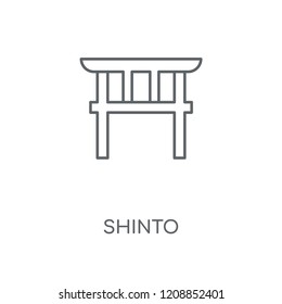 Shinto linear icon. Shinto concept stroke symbol design. Thin graphic elements vector illustration, outline pattern on a white background, eps 10.