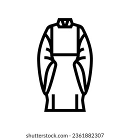 shinto priest robe shintoism line icon vector. shinto priest robe shintoism sign. isolated contour symbol black illustration