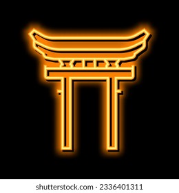shinto religion neon light sign vector. shinto religion illustration