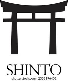 Shinto religion symbol vector illustration icon