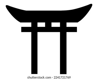 Símbolo religioso Shinto Ilustración vectorial aislada plana