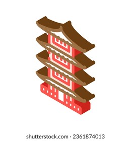 shinto shrine building shintoism isometric icon vector. shinto shrine building shintoism sign. isolated symbol illustration
