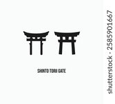 Shinto Torri Gate Icons Set Collection