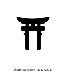 icono sintoísta. Diseño de estilo plano aislado en un fondo blanco.