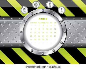 Shiny 2011 march metallic calendar