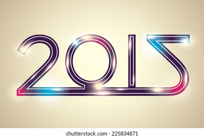 Shiny 2015 Happy New Year greeting card
