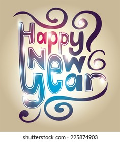 Shiny 2015 Happy New Year greeting card