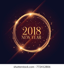 shiny 2018 new year frame with sparkles background