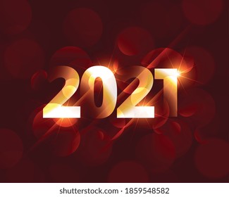 shiny 2021 happy new year glowing background design