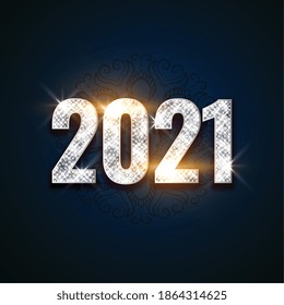 shiny 2021 new year background with light effect