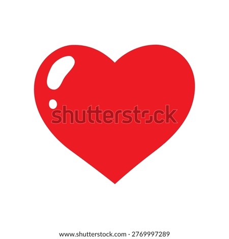  Shiny 2D heart symbol, cute love icon for social media and apps.