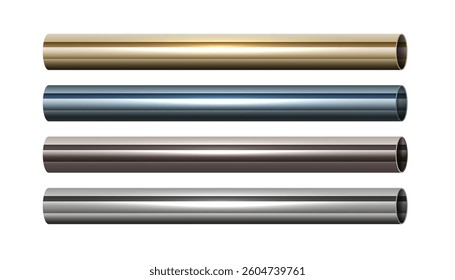 shiny 3d chrome pipeline equipment background for plumbing vector