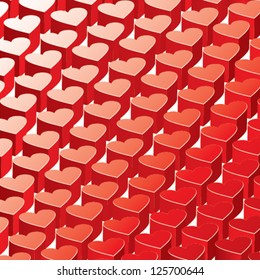 shiny 3D heart on abstract background