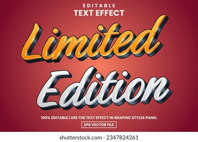 Shiny 3D limited edition text style editable text effect template