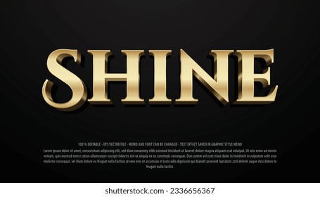 Shiny 3d style editable text effect use for logo and business brand