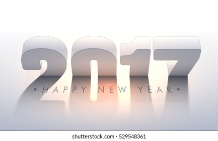 Brillante Texto 3D 2017, Feliz Año Nuevo Celebraciones Diseño De Pancartas. 