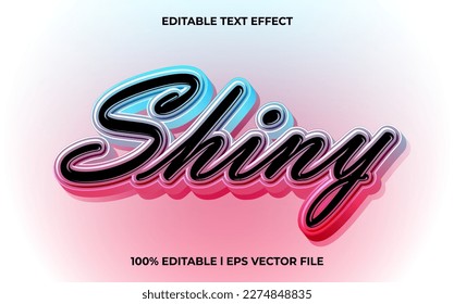 Shiny 3d text effect and editable text, template 3d style use for business tittle