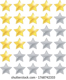 shiny 5 star rating zero to five vector