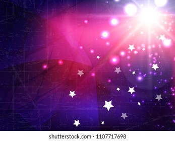Shiny Abstract Background for 4th of July, USA Independence Day Template.