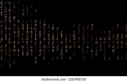 Un brillante fondo abstracto con notas musicales.
Esbozo abstracto brillante con símbolos aislados de notas musicales. Patrón de folletos, folletos.