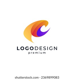 shiny and abstract bird logo design template	