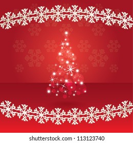 Shiny abstract christmas tree, illustration
