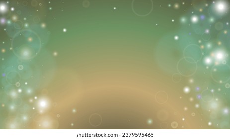 Shiny  Abstract Defocused Bokeh Circles Background Design.  Christmas snowfall Vector Horizontal Illustration. Cosmic Print. Glitter confetti. Good for Banners, Posters, Covers, Flyers, Cards.