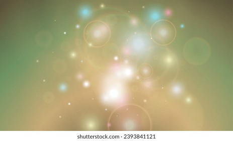 Brillante Resumen Desenfocado Diseño De Fondo De Círculos Bokeh.  Ilustración horizontal del vector de nevadas de Navidad. Impresión cósmica. Glitter confetti. Es bueno para carteles, afiches, portadas, volantes, tarjetas.