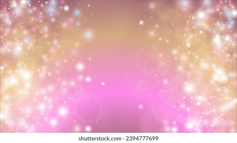 Brillante Resumen Desenfocado Diseño De Fondo De Luces. Ilustración horizontal del vector de nevadas de Navidad. Impresión cósmica. Glitter confetti. Es bueno para carteles, afiches, portadas, volantes, tarjetas.