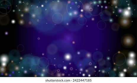 Schlaues abstraktes, entfochtener heller Hintergrund-Design. Weihnachtsschneefall Vektor Horizontal Illustration. Kosmische Printmedien. Glitter Konfetti. Gut für Banner, Poster, Cover, Flyer, Karten.
