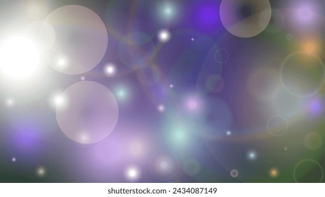 Shiny  Abstract Defocused Light Spot Background Design. Christmas snowfall Vector Horizontal Illustration. Cosmic Print. Glitter confetti. Good for Banners, Posters, Covers, Flyers, Cards.