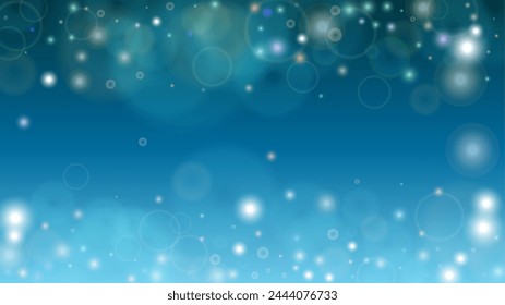 Shiny  Abstract Defocused Light Spot Background Design. Christmas snowfall Vector Horizontal Illustration. Cosmic Print. Glitter confetti. Good for Banners, Posters, Covers, Flyers, Cards.