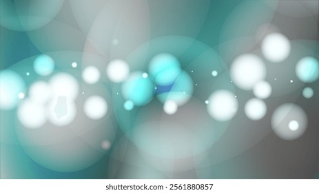 Shiny  Abstract Defocused Light Spot Background Design. Christmas Snowfall Vector Horizontal Illustration.  Glitter confetti. Winter Snow Sky. New Year Magic Illustration. Falling Snowflakes