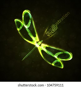 Shiny abstract dragonfly, futuristic colorful vector illustration eps10