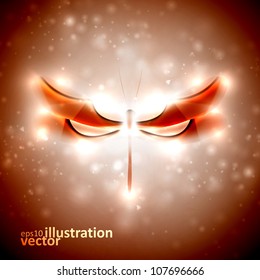 Shiny abstract dragonfly, futuristic colorful vector illustration eps10