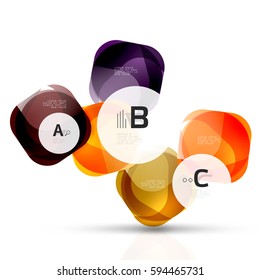 Shiny abstract elements. Vector template background for print workflow layout, diagram, number options or web design banner