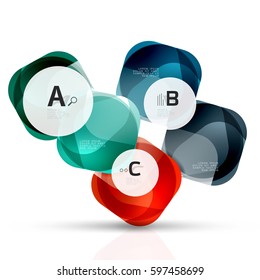 Shiny abstract elements. Vector template background for print workflow layout, diagram, number options or web design banner
