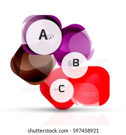 Shiny abstract elements. Vector template background for print workflow layout, diagram, number options or web design banner