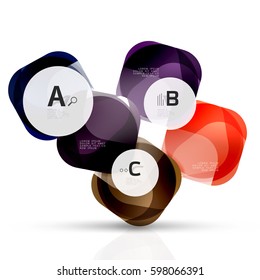 Shiny abstract elements. Vector template background for print workflow layout, diagram, number options or web design banner