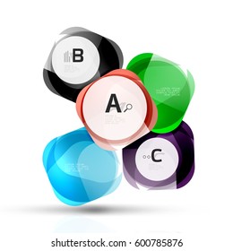 Shiny abstract elements. Vector template background for print workflow layout, diagram, number options or web design banner