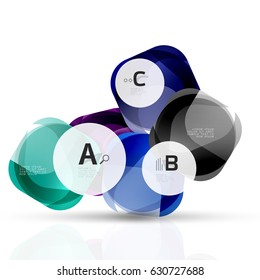 Shiny abstract elements. Vector template background for print workflow layout, diagram, number options or web design banner