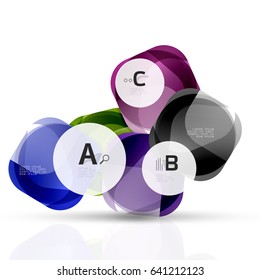 Shiny abstract elements. Vector template background for print workflow layout, diagram, number options or web design banner