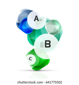 Elementos abstratos brilhantes. Plano de fundo de modelo de vetor para layout de fluxo de trabalho de impressão, diagrama, opções de número ou faixa de design da Web